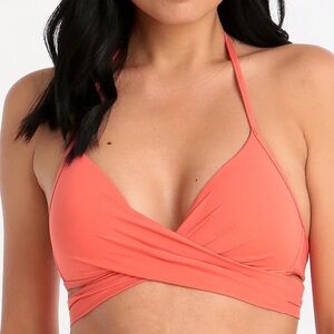 Victoria's Secret Halter Wrap Bikini Set Coral 36C L